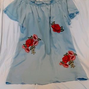 A.N.A flower embroidered dress